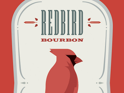 REDBIRD bourbon cardinal grey illustration label orange print red rye typography vector whiskey