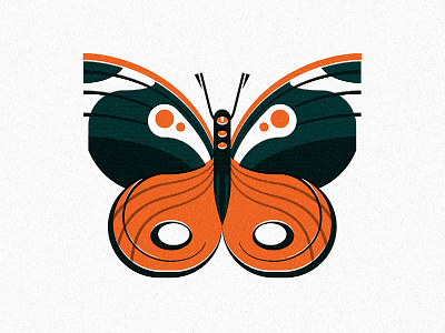 butterfly butterfly geometric green illustration insect nature orange print vector