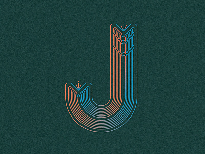 36 Days of Type - J 36daysoftype dimensional drop cap j letter lettering monoline type typography