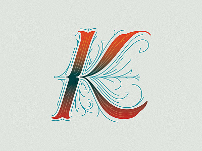 36 Days of Type - K 36daysoftype drop cap k letter lettering ornament script type typography