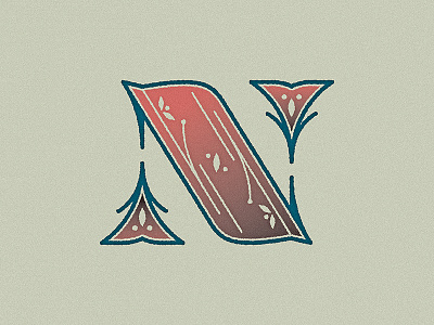 36 Days of Type - N 36daysoftype drop cap letter lettering n nouveau ornament type typography