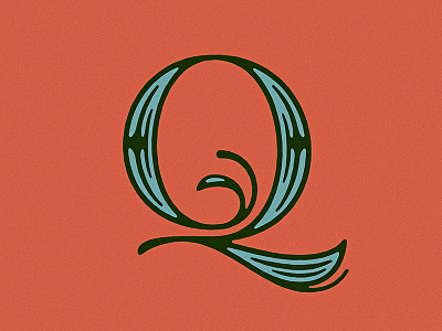 36 Days of Type - Q 36daysoftype drop cap letter lettering monoline ornament q type typography