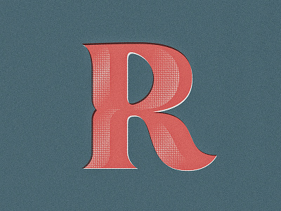36 Days of Type - R 36daysoftype chiseled drop cap halftone letter lettering r type typography