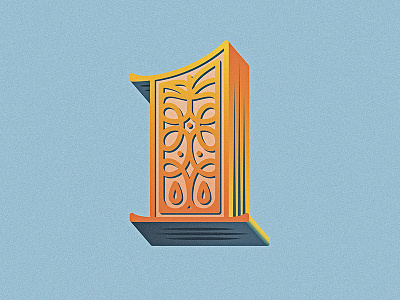 36 Days of Type - 1 1 36daysoftype dimensional drop cap letter lettering one ornament type typography