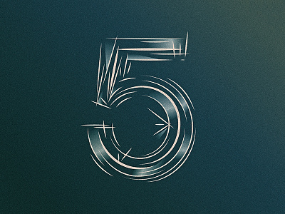 36 Days of Type - 5 36daysoftype 5 dimensional drop cap five glass lettering number ornament shiny type typography