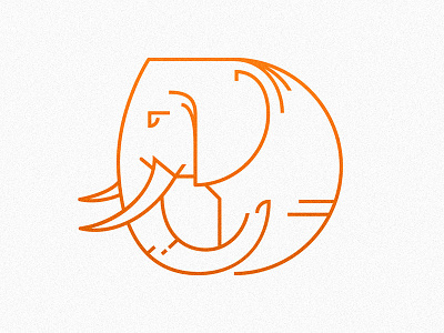 Elephant Icon animal digital elephant icon illo illustration nature orange vector