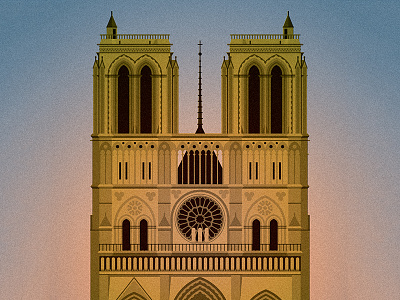 Notre Dame architecture cathedral france illustration notre dame paris sunrise vector wip