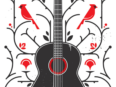 Guitar / Flowers / Birds