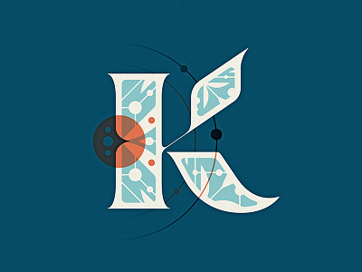 36 Days of Type - K 36daysoftype capital dropcap illustration k letter lettering pattern type typography vector