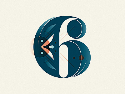 36 Days of Type - 6 36daysoftype 6 capital dropcap illustration letter lettering pattern six type typography vector