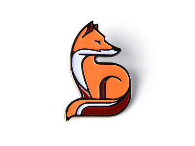"Fox" Enamel Pin animal enamel pin fox illustration illustrator lapel pin nature soft enamel vector