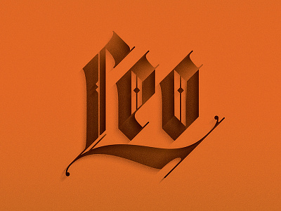Leo blackletter fraktur goodtype leo lettering ornament type zodiac
