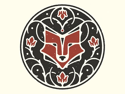 Art & Craftsman arts and crafts movement craftsman flower fox illustration illustrator logo mark nature ornament texture vine