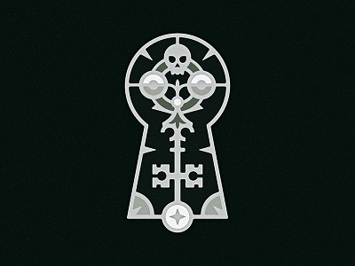 Skeleton Key enamel pin grey illustration illustrator key skeleton skull spooky victorian