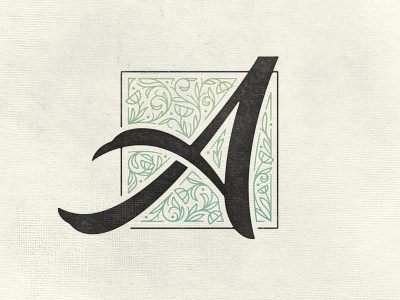 Adventurous a drop cap floral flower goodtype illustration letter lettering logo logotype ornament type