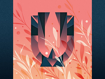 U 36 days of type drop cap floral goodtype illustration letter lettering logotype ornament type u