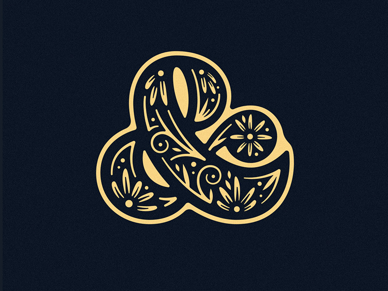 Ampersand Pin illustration graphic design drop cap enamel pin ornament floral lettering type ampersand