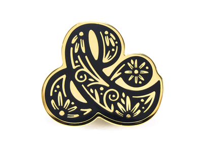 Ampersand Pin ampersand drop cap enamel pin floral graphic design illustration lettering ornament type