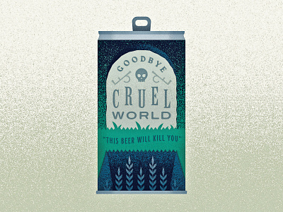 11/31 - Cruel alcohol beer can grave illustration illustrator inktober inktober 2018 label skull tombstone vectober vector