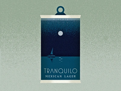 2/31 - Tranquil alcohol beer can illustration illustrator inktober inktober 2018 label lake moon night ocean quiet sailboat sea texture tranquil vectober vector