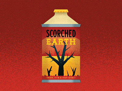 19/31 - Scorched alcohol beer can desert design dry heat illustration illustrator inktober inktober 2018 label texture tree vectober vector