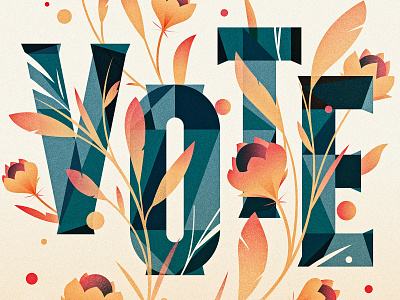 VOTE design floral illustration illustrator letter lettering midterms ornament texture type typography vector vote