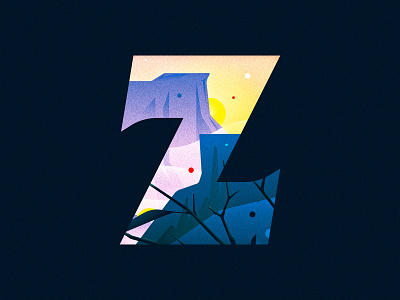 Z 36daysoftype cliffs dawn design drop cap illustration illustrator letter lettering sunrise texture type typography vector z