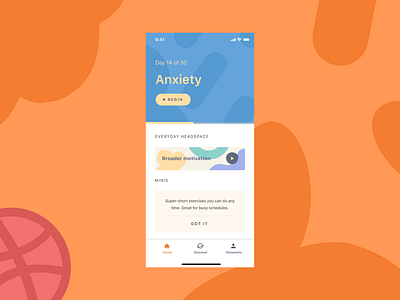 Headspace Redesign app debut design dribbble first design firstshot meditation minimal typography ui ux