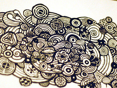 Pen and Ink doodles illustration ink pen swirls