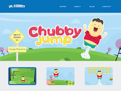 Junior Games Website character illustration game design gamedev indiedev ui design web design website