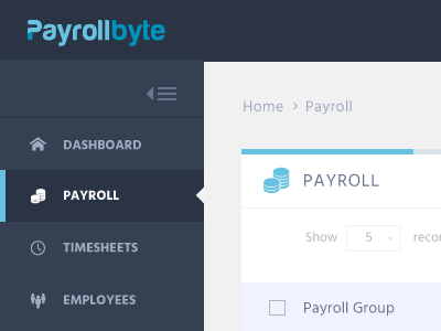 PayrollByte Dashboard adobe illustrator cc dashboard design payroll system payrollbyte ui ux work in progress