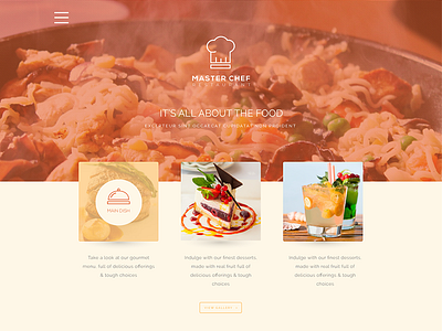 Master Chef Restaurant Template home landing page mockup restaurant template