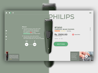 philips trimmer landing page