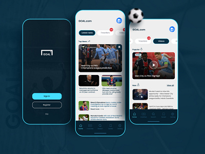 Goal.com app concept