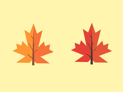 Autumn Leaves design flat illustration logo vector