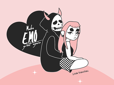 Make emo great again charactedesign illustration skull vector