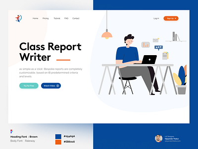 Teacher Report SaaS Landing Page Design