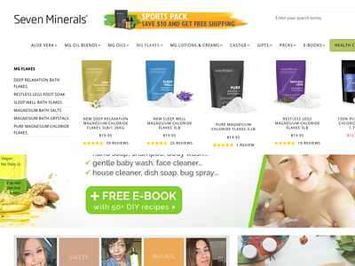 Seven Minerals css design illustration shopify ux