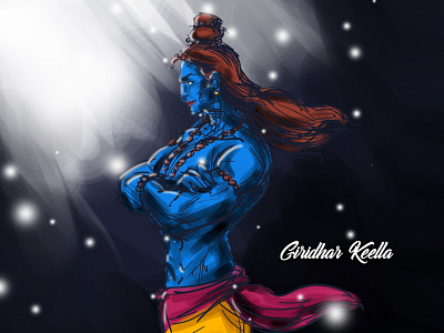 Giridhar Keella Dribble character design process comic digital art digital painting drfawing how to draw muscular man illustration indian mythology indian mythology ram muscular man mythology mythology drawings mythology ram mythology stories painting photoshop painting sketch speed art speed art drawing speed art photoshop