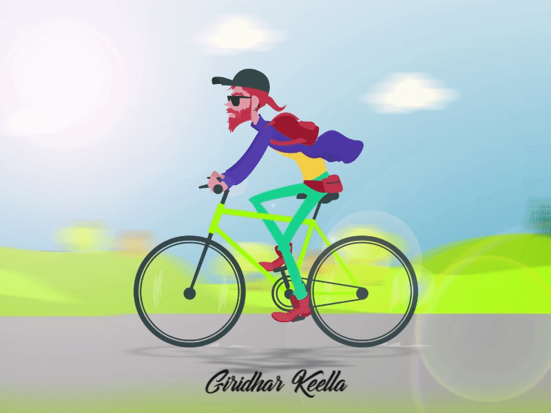 Bicycle Boy Dribbble-Giridhar Keella adobe animate animated gif animation animation 2d animation after effects animation design cartoon character desing digital 2d digital art doodle flat character design illustraor illustration illustrator motion graphics photoshop traditional animation vector