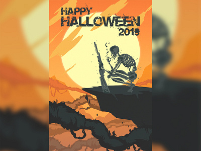 Happy Halloween 2019 Dribbble cartoon character desing digital art doodle flat character design illustration photoshop vector