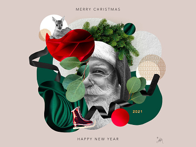 Greeting Card card design collage design art graphic card greeting card happy new year holiday design newyear selfpromotion visual art wishes xmas card
