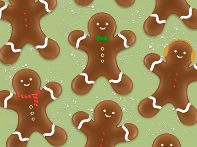 Gingerbread Friends christmas cute design illustration procreate whimsical