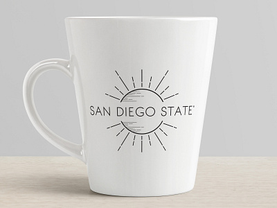 San Diego State Mug Design adobe illustrator california design illustration line art linework mug promotional product san diego sun type vector