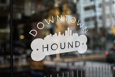 Downtown Hound Logo adobe illustrator branding cute design detroit dog logo vector