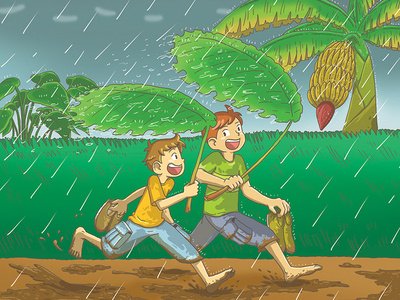 Running in The Rain illustration
