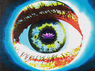 Eye C U album art band merch collage color deep fried eclipse eye god graphic design hdr illuminate nirvana peace poster rebirth texture