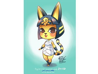 furry fanart of Ankha