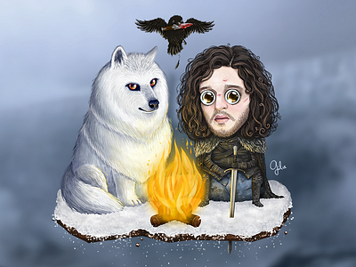 Lil' Jon Snow bringjonsnowback digital art game of thrones got gulce baycik gülce baycık illustration jon snow