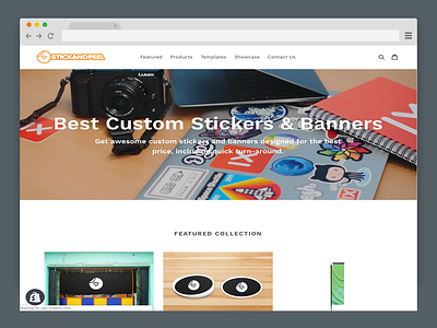 Stick and Peel ecommerce shopify website design website development
